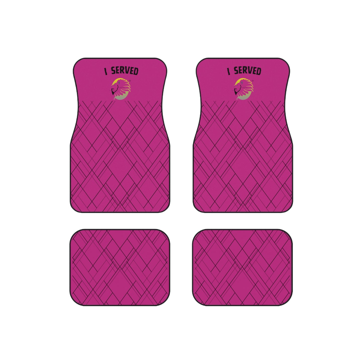 Car Mats (Set of 4)- I Served, pink