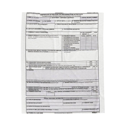 Velveteen Plush DD214 Blanket